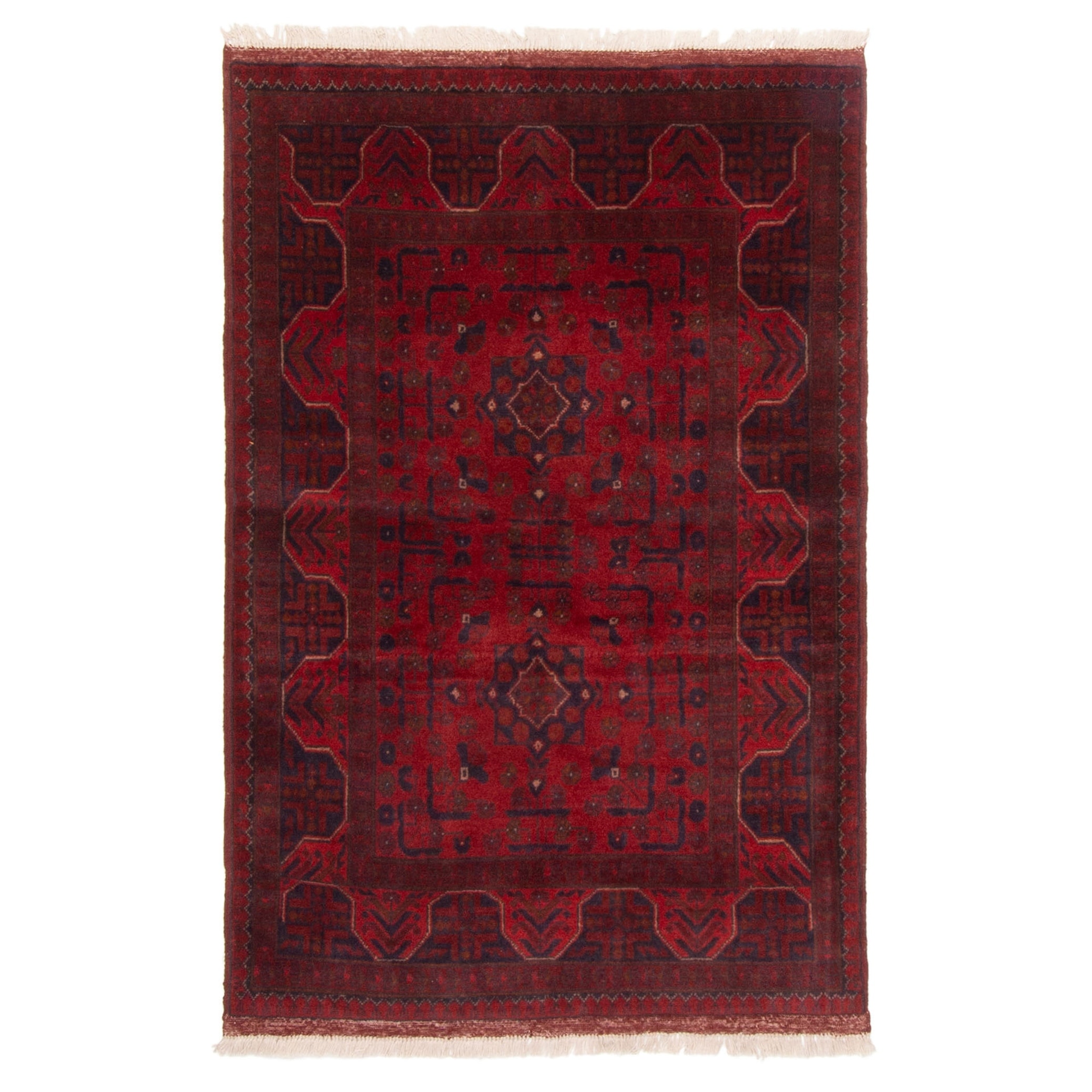 ECARPETGALLERY Hand-knotted Finest Khal Mohammadi Red Wool Rug - 3'5 x 4'11