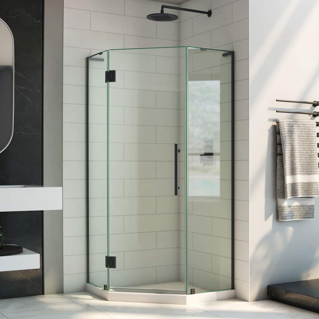DreamLine Prism Plus 34 in. x 34 in. x 72 in. Frameless Hinged Shower Enclosure - 34" x 34" - 34" x 34"