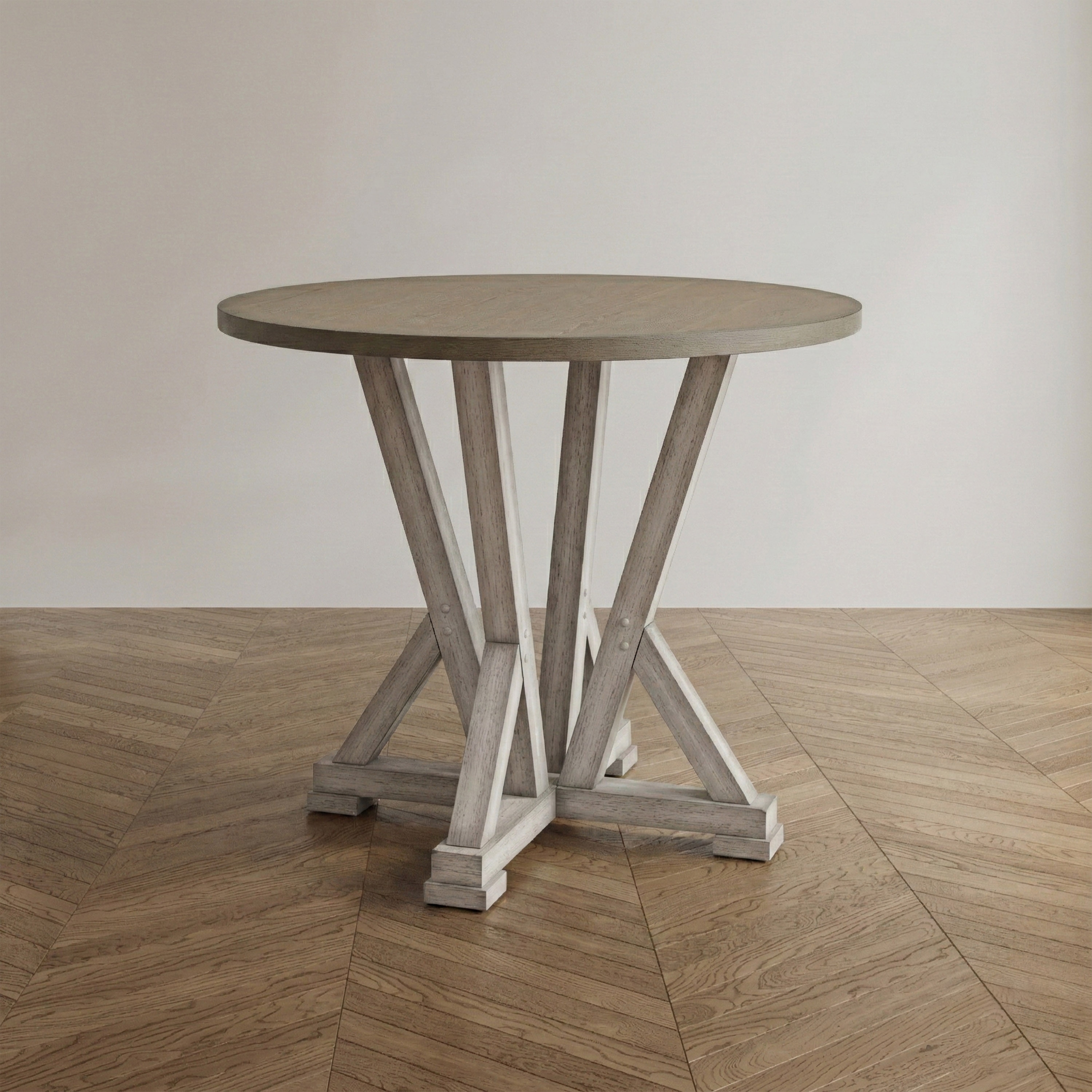 Furniture of America Theile Ash Brown 48-inch Round Counter Height Table