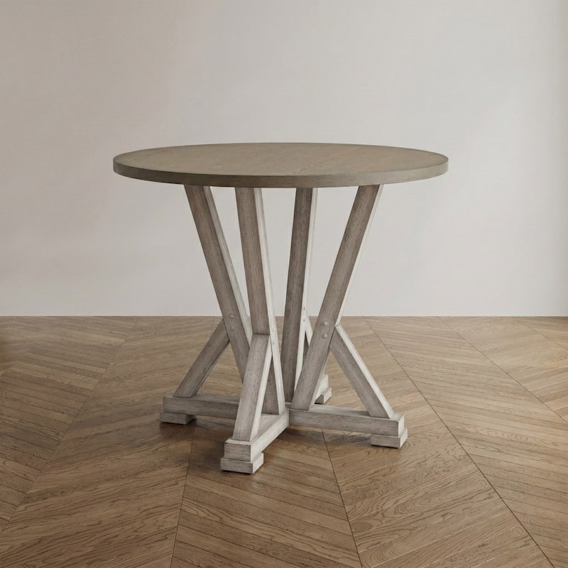 Theile Ash Brown 48-inch Round Counter Height Table by Furniture of America - Ash Brown