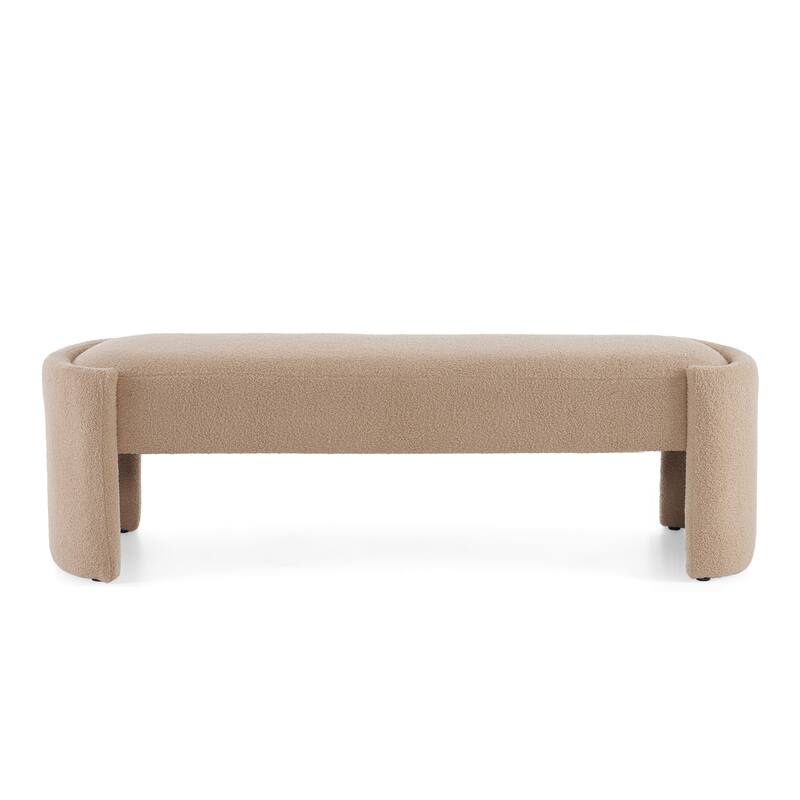Elegant Light Camel Long-Shaped Ottoman Bench - Simple Home Addition