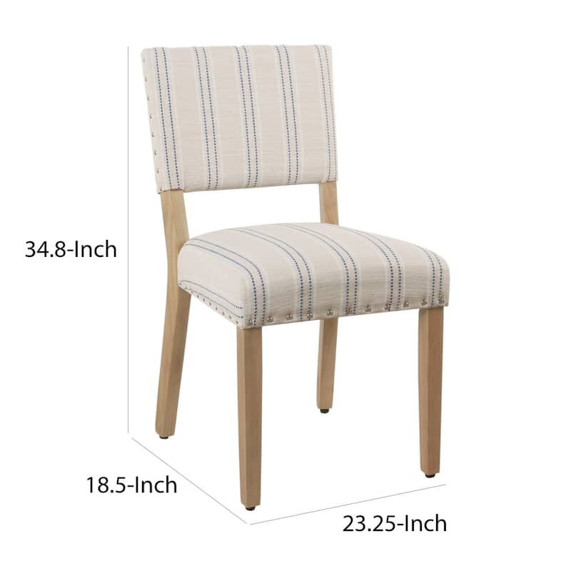 Oak/Multicolor Fabric Upholstered Wood Frame Dining Chair, Sturdy Dining Chair for Dining Rooms - 22.75