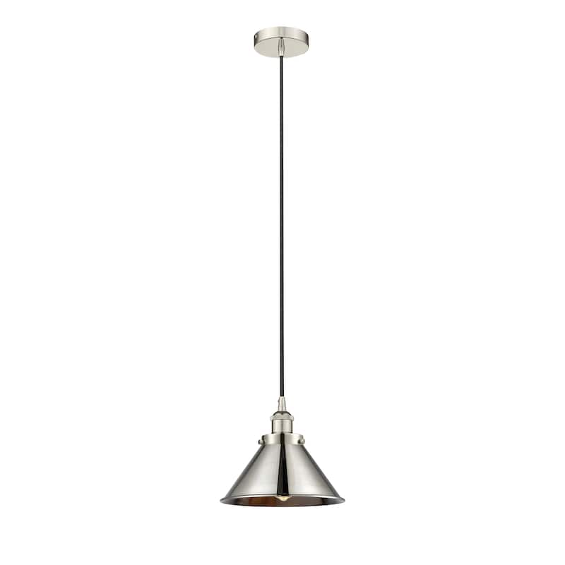 Innovations Lighting Briarcliff - 1 Light 10" Cord Hung Mini Pendant - Polished Nickel/Matte Black