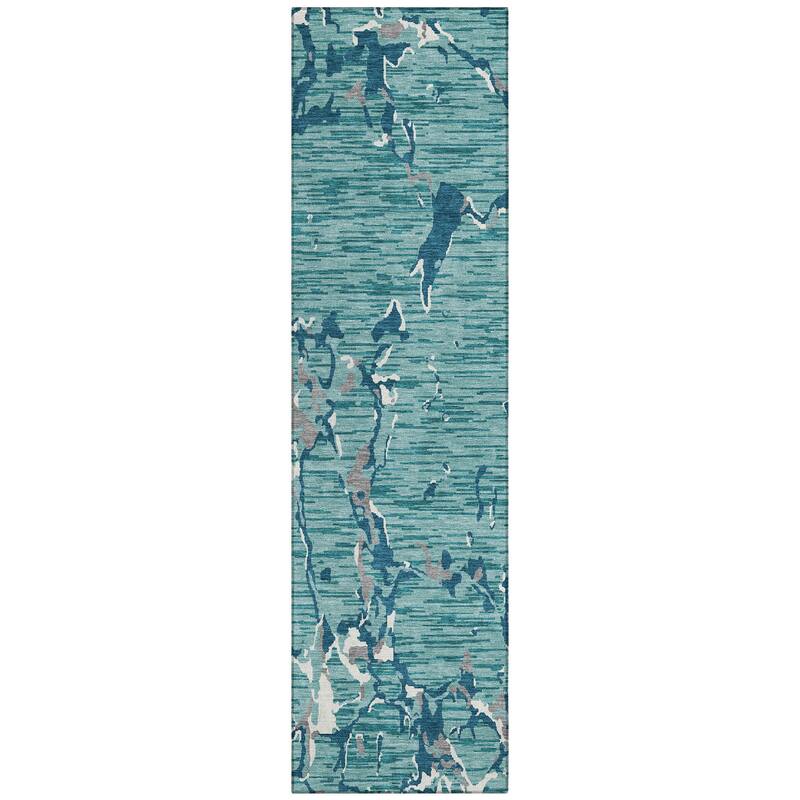Machine Washable Indoor/ Outdoor Abstract Camo Chantille Rug