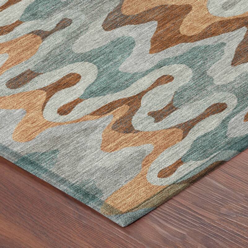 Machine Washable Indoor/ Outdoor Modern Mason Chantille Rug