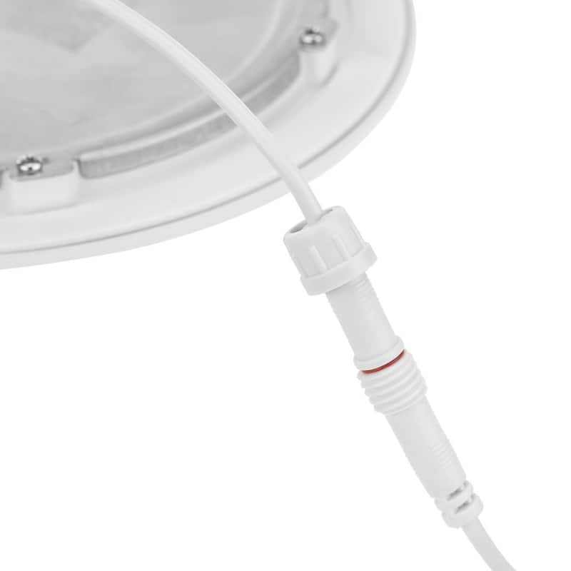 Everlume Collection 6 in. Satin White LED Low Profile Canless Recessed Downlight - 7.165 in x 7.165 in x 1 in