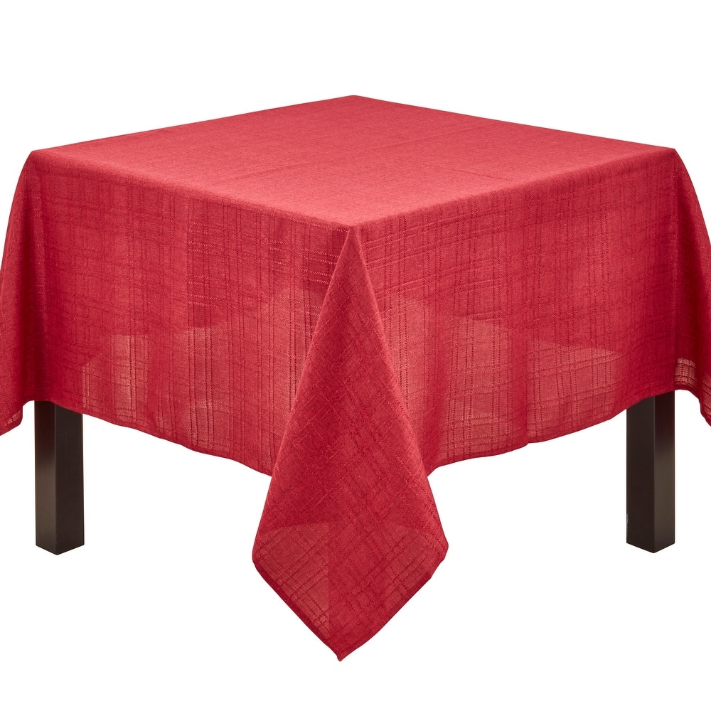 Refined Stitched Plaid Tablecloth