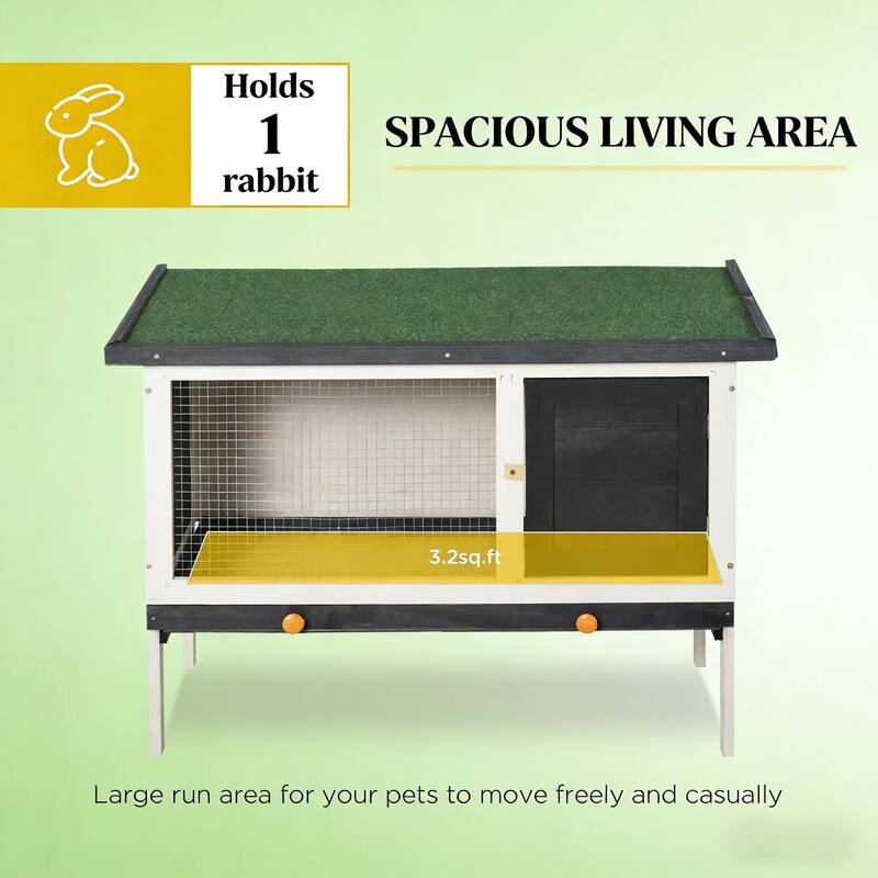 Bunny Cage,Spacious Pet House,Wood Rabbit Hutch