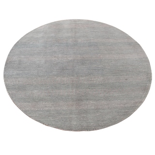 Shahbanu Rugs Cloud Gray, Wool and Silk, Grass Design, Hand Knotted ...