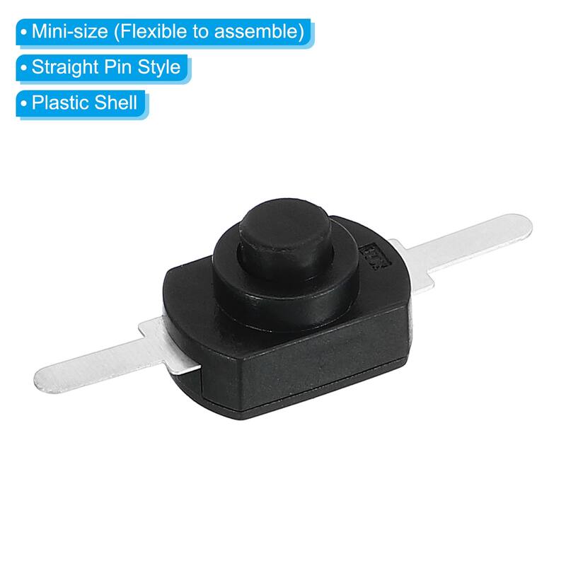 Latching Push Button Switch, 20 Pcs Straight Pin DC 30V 1A Micro Switch, Black