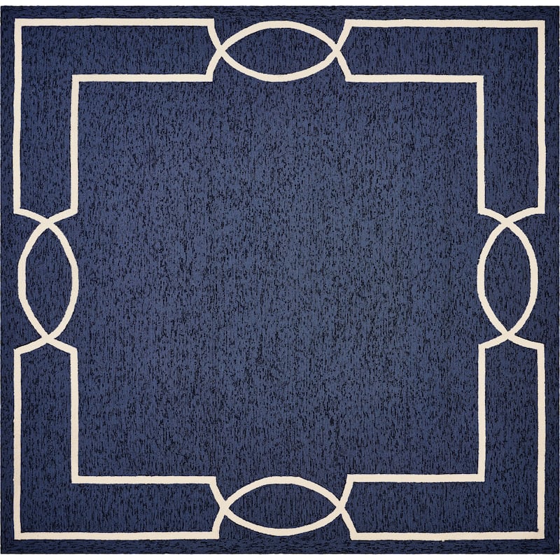 Libby Langdon Hamptons Ocean Madison Indoor/ Outdoor Area Rug - 7' Square - Navy