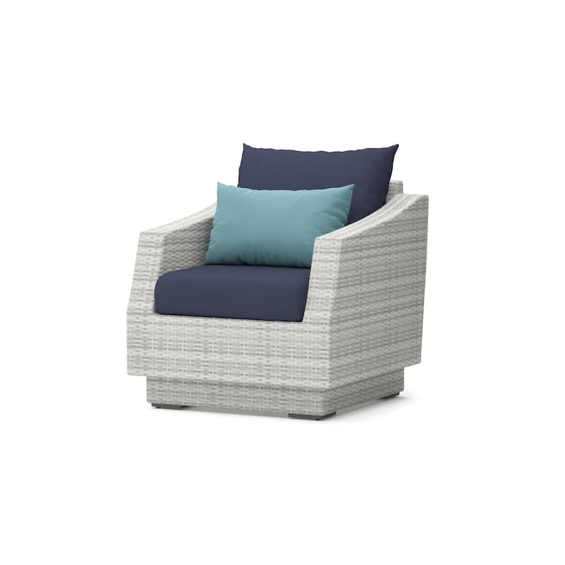 Cannes 5 Piece Aluminum Outdoor Patio Club Chair & Ottoman Set.