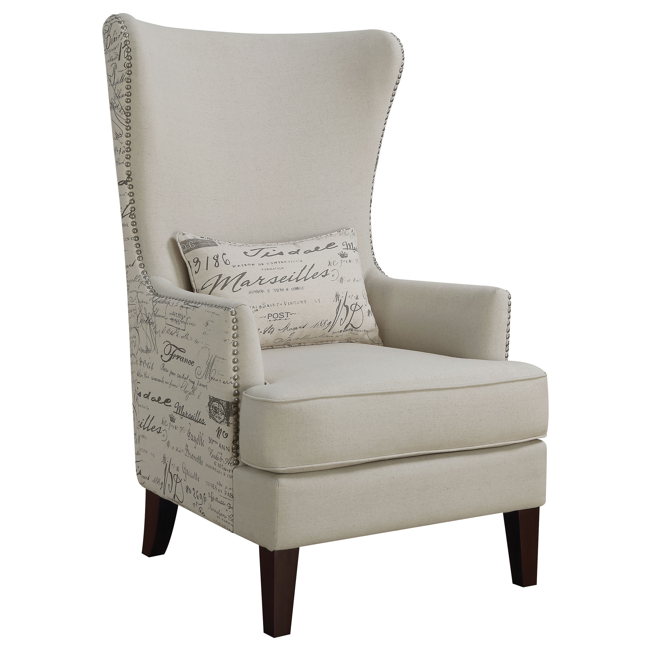 Coaster Furniture Pippin Curved Arm High Back Accent Chair