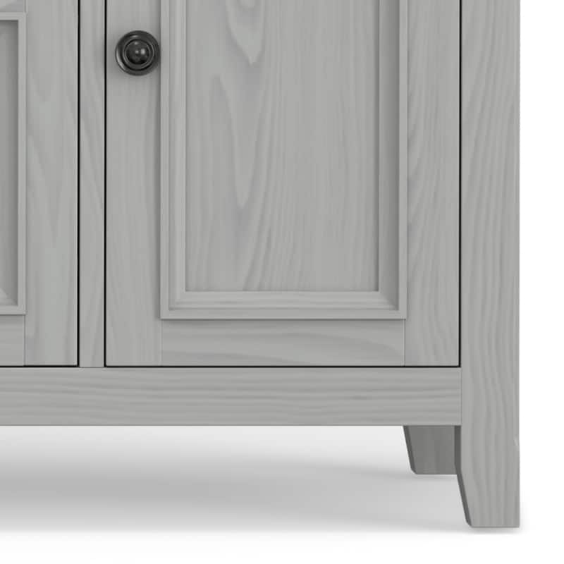 WYNDENHALL Halifax 72 inch Wide Solid Wood Transitional TV Stand - 72"w x 19"d x 26" h