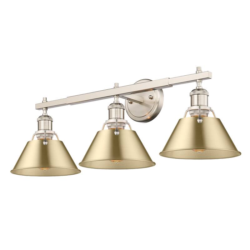Orwell 3-Light Vanity Light in Pewter with Brushed Champagne Bronze - Silver