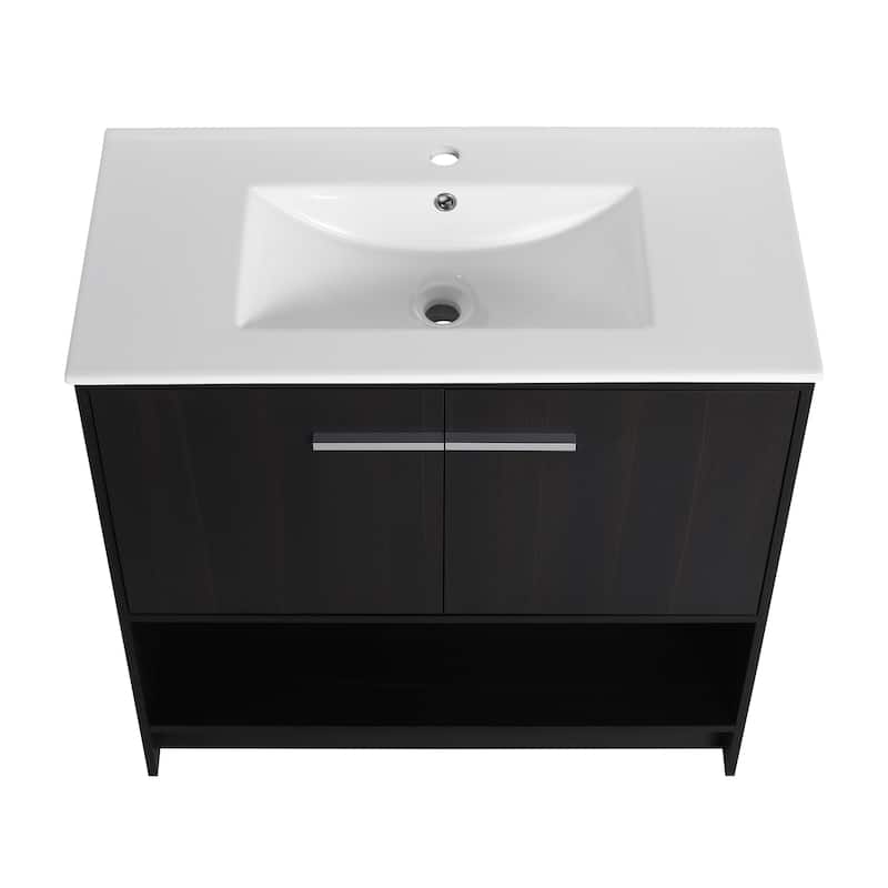 36" Bathroom Vanity with Ceramic Sink