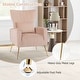 preview thumbnail 5 of 30, Costway Velvet Upholstered Wingback Chair with Lumbar Pillow & Golden - See Details