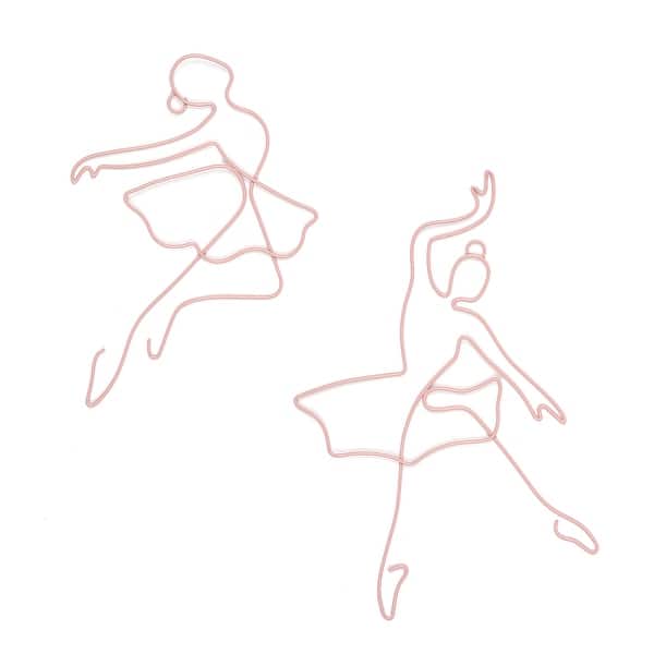 slide 2 of 6, Lambs & Ivy Ballerina Baby 2-Piece Pink Ballet Dancers Wire Wall Decor