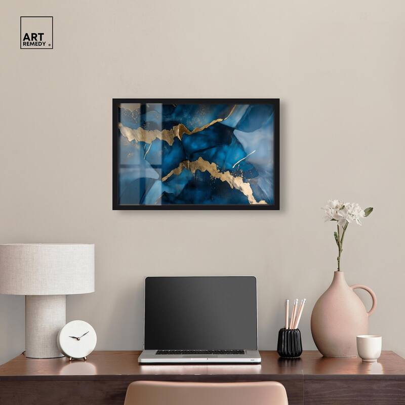 Dark Texture Golden Touch III Shadowbox by Art Remedy