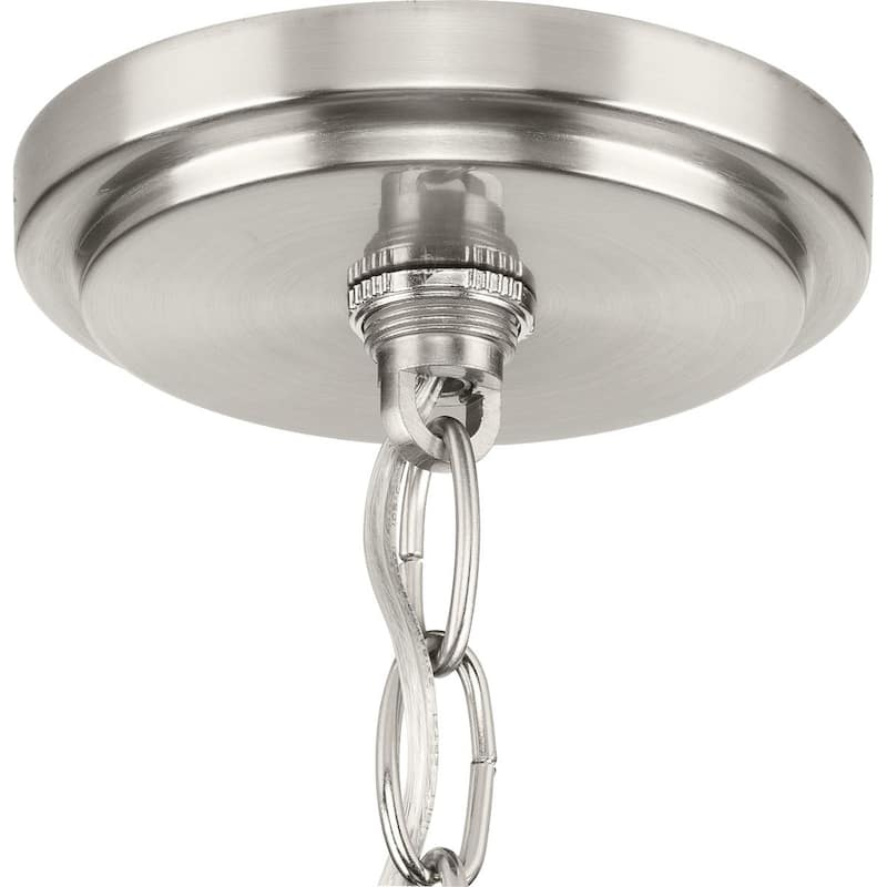 Gilliam Collection Nine-Light Brushed Nickel New Traditional Chandelier - 35.5 in x 35.5 in x 26.5 in
