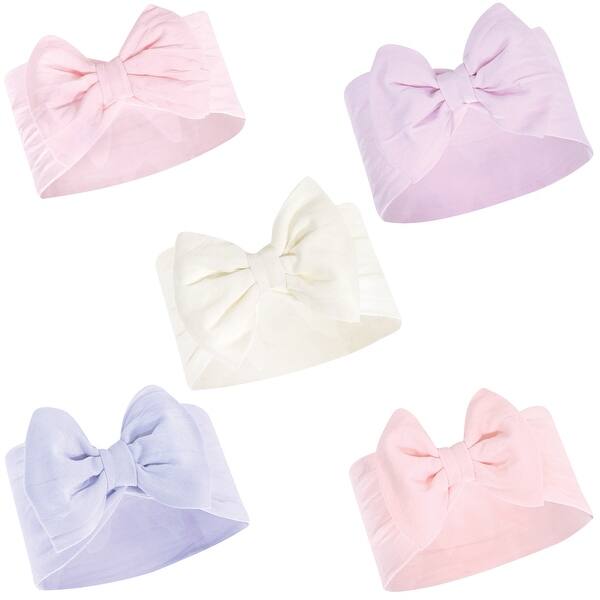 slide 1 of 1, Hudson Baby Infant Girl Headbands 5pk, Lilac Cream, 0-24 Months - Lilac Cream Lilac Cream - 0-24 Months