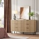 preview thumbnail 25 of 33, 3/5/6 Drawer Fluted Dresser for Bedroom, Modern Wide Chest of Drawers with Metal Legs 6-drawer - Natural