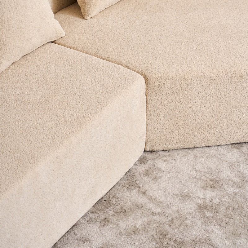 Memory Foam Curved Modular Couch Chenille Deep Seat Sectional Sofa