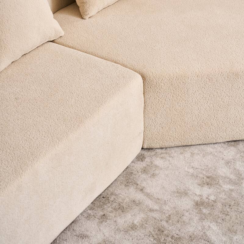 Special Shape Sleeper Sofa Chenille Floor Couch Deep Seat Recliner