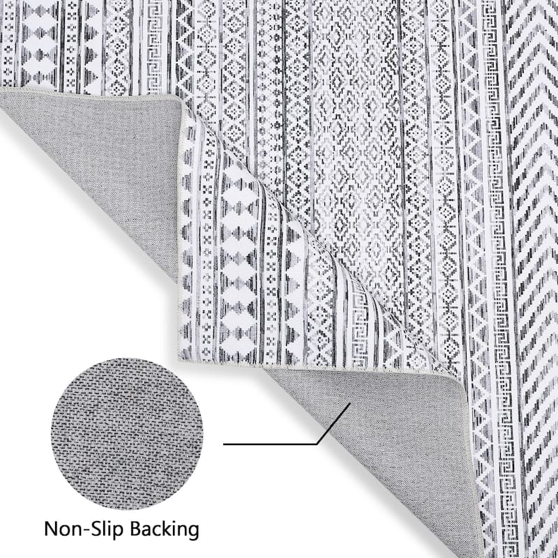 Garvee Moroccan Geometric Machine Washable Area Rug