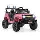 preview thumbnail 11 of 45, 12V Ride On Car for Kids with LED Lights and Safety Features - 37" x 24.5" x 25.5" Pink