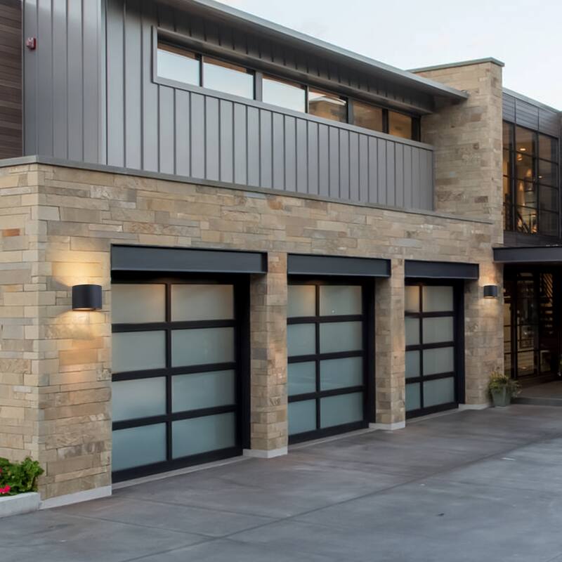 Modern 1-Light Cylinder LED Outdoor Wall Light - 4.5-in H x 5.8-in W x 5.1-in D