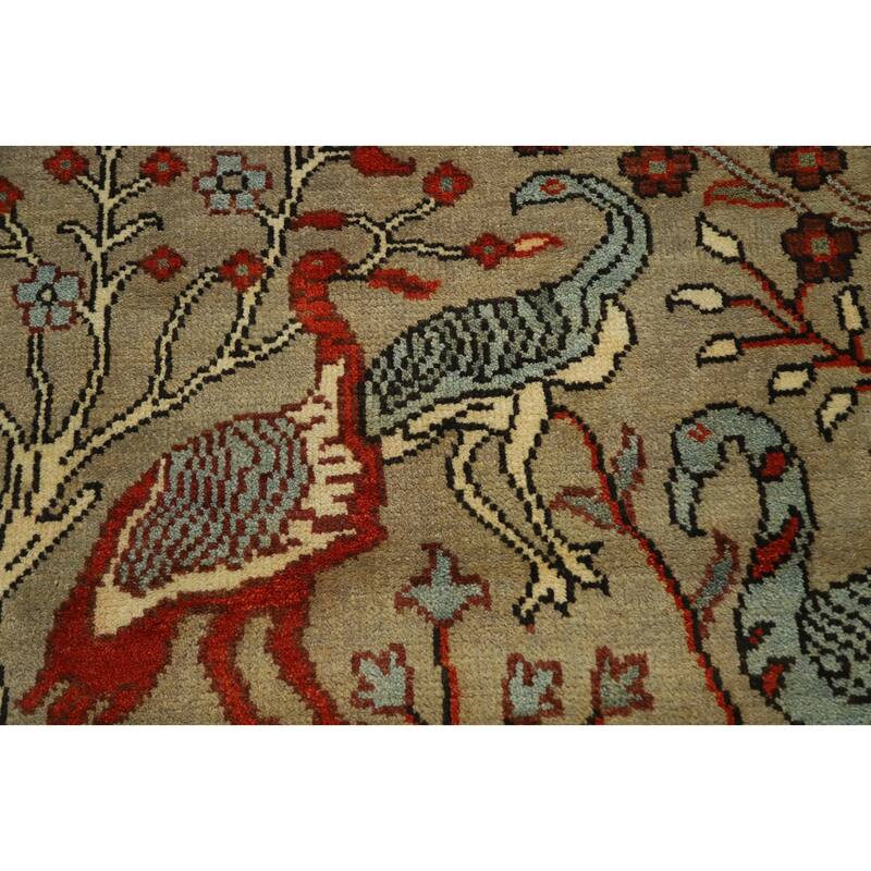 Hand Knotted Oriental 100% Wool Carpet Traditional All-Over Greys & Charcoal Ziegler Area Rug - 11' 10'' X 8' 11''