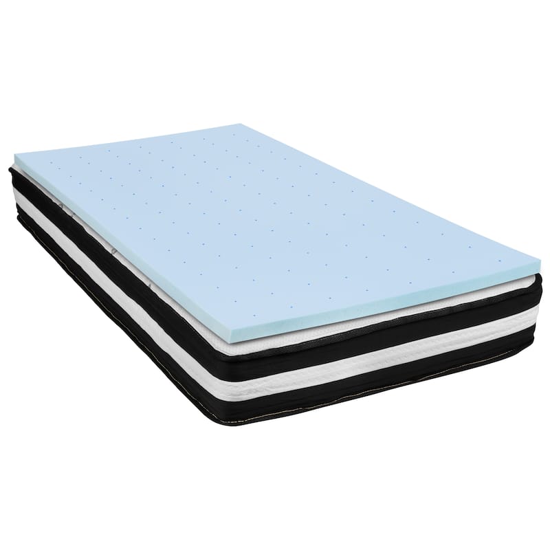 10" Mattress & Gel Memory Foam Topper Bundle Set