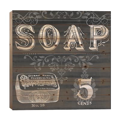 Chalkboard Bath Signs I Print On Wood by June Erica Vess - Multi-Color