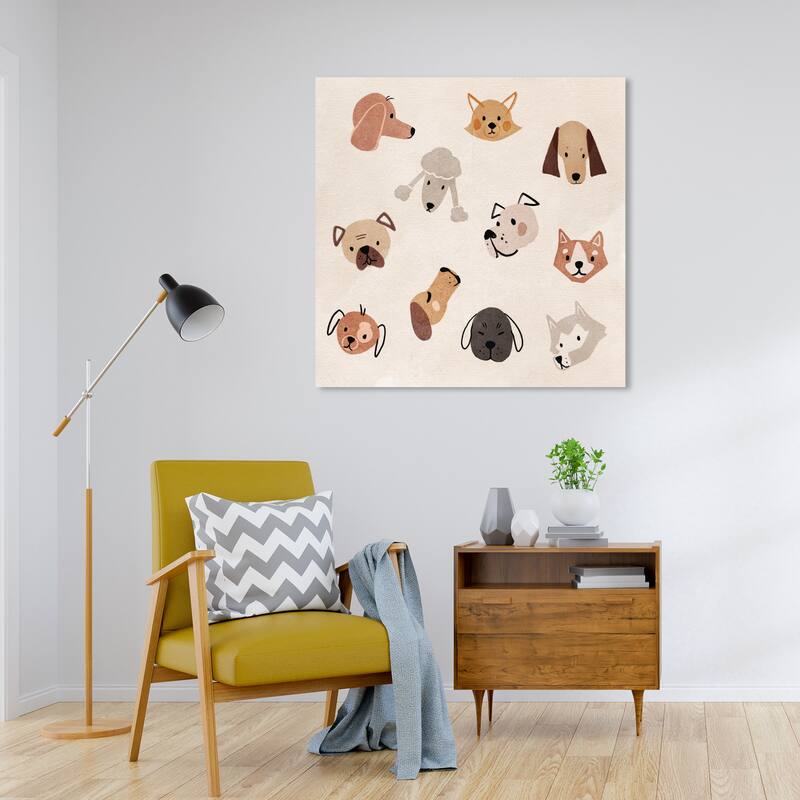 Wynwood Studio Canvas Animals Dog Park Brown and Beige Modern & Contemporary Wall Art Canvas Print - 30 x 30