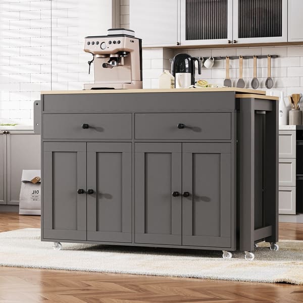 4 Ever Winner Kitchen Island With Trash Can Storage, 52