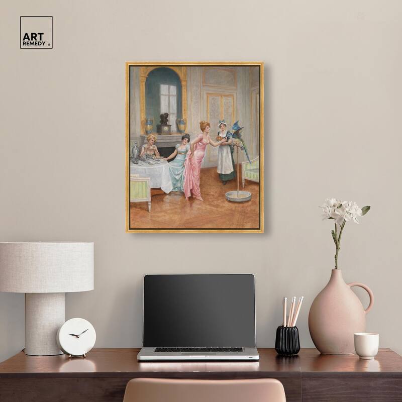 The Parrot and the Tea Party Canvas by Art Remedy