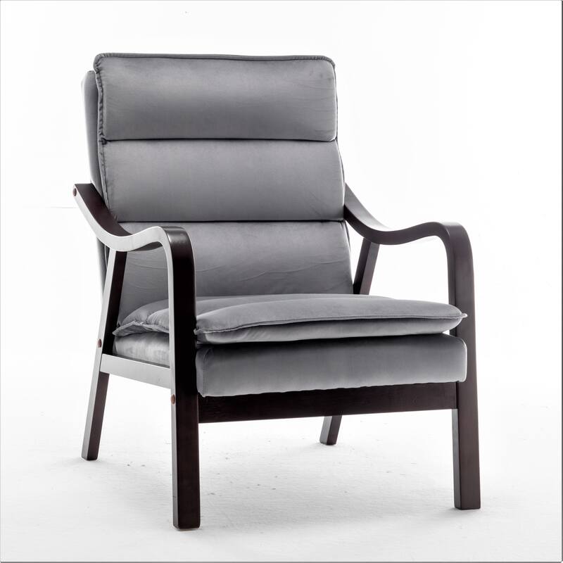 Clovis 24.8" Wide Mid-Century Modern Velvet Armchair