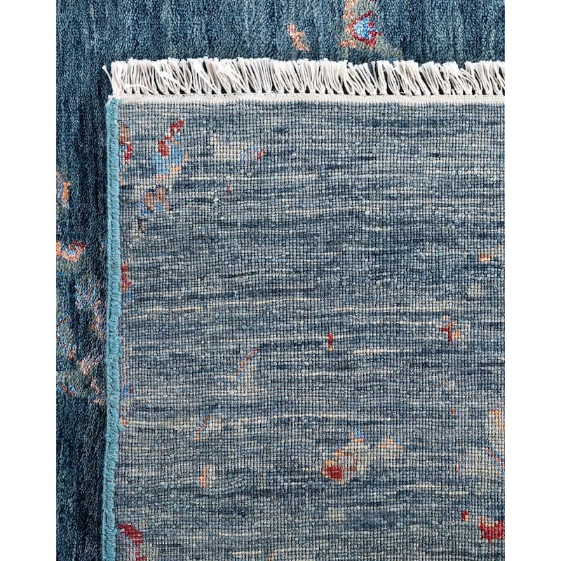 Ikat One-of-a-Kind Hand-Knotted Area Rug, Blue - 9' 1" x 12' 2"