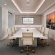 preview thumbnail 39 of 98, Benmar Ribbed Leather Executive High Back Office Chair with Gold Frame, Swivel, Tilt, Lumbar Support