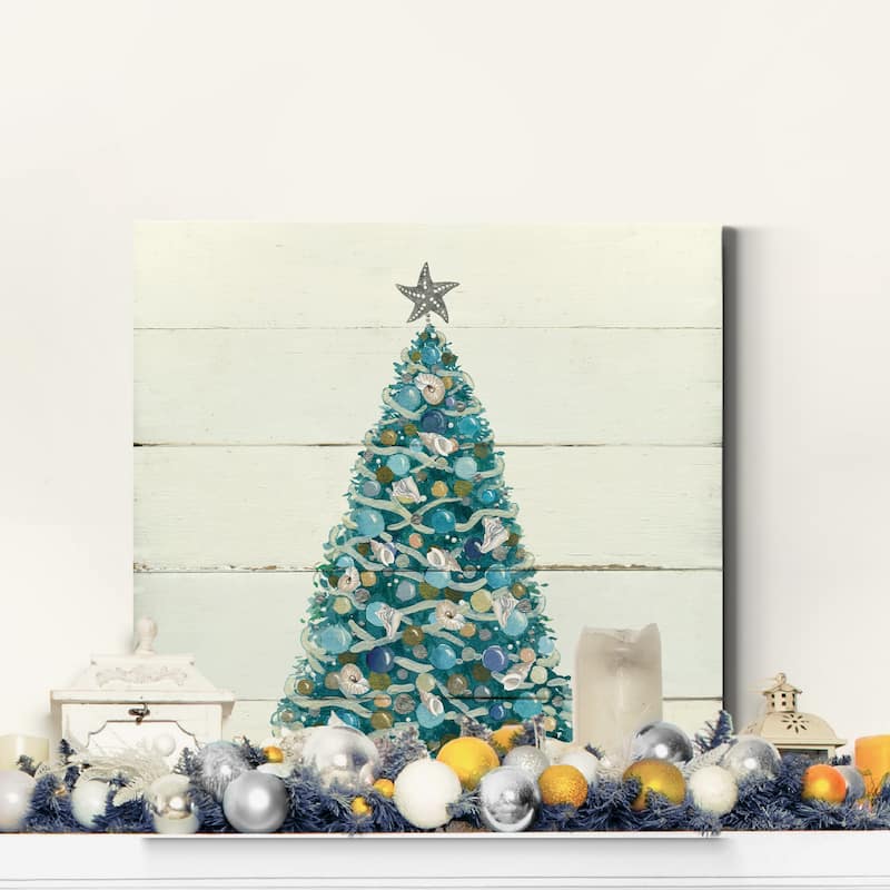 Christmas Shell Tree-Premium Gallery Wrapped Canvas - Ready to Hang