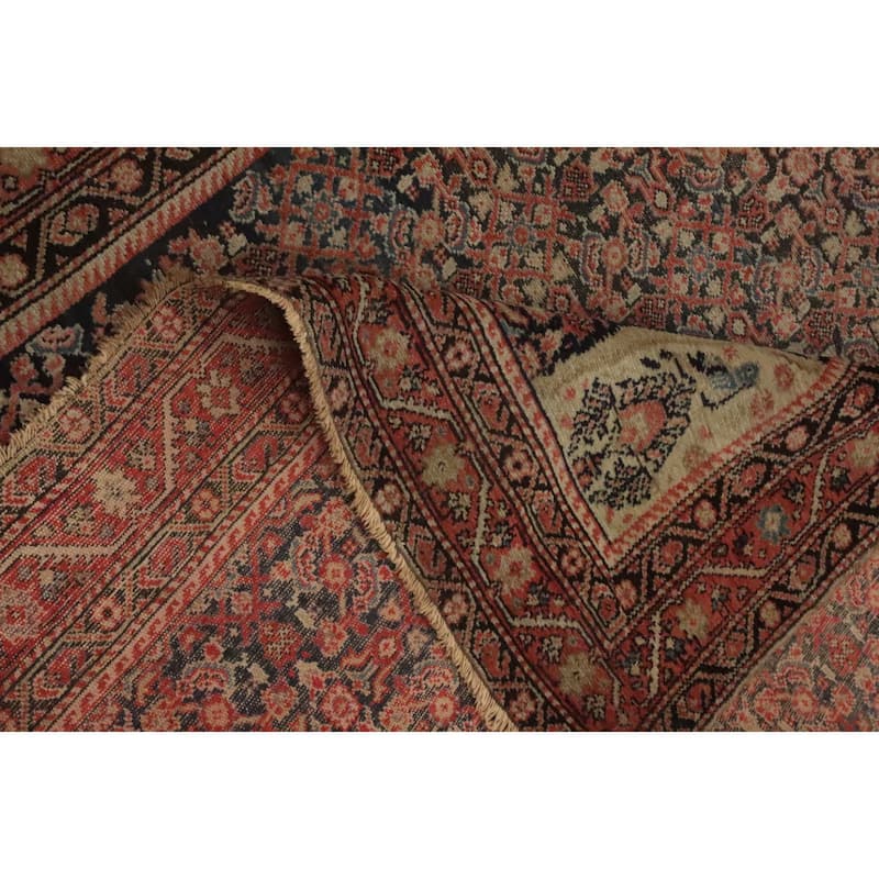 Hand Knotted Oriental 100% Wool Carpet Traditional All-Over Navy Blue & Blues Malayer Area Rug - 6' 5'' X 4' 5''
