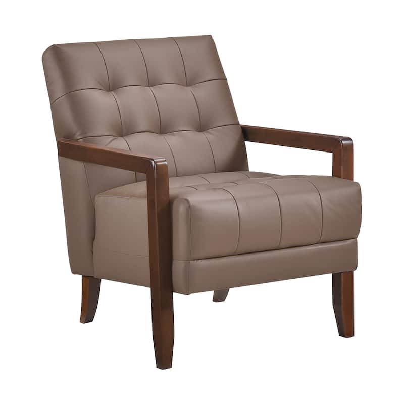 Leland Leather Match Accent Chair - Brown