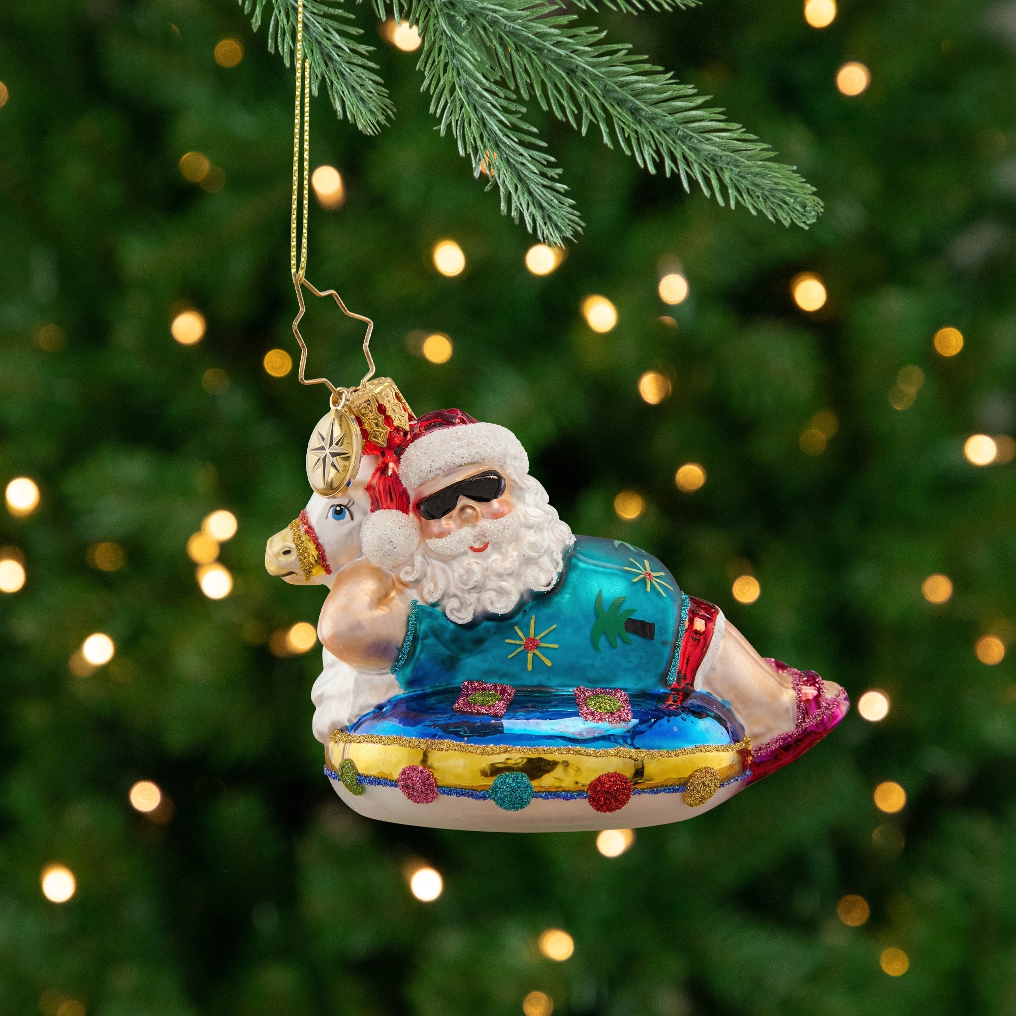 Christopher Radko Ho-Ho-Holiday In The Sun Gem Glass Ornament 1021431