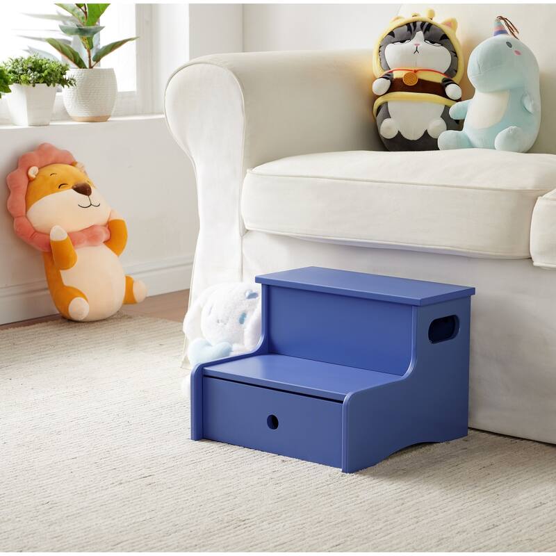 Lylia Collection MDF Wood 2-Step Kids Stool with Storage - Purple