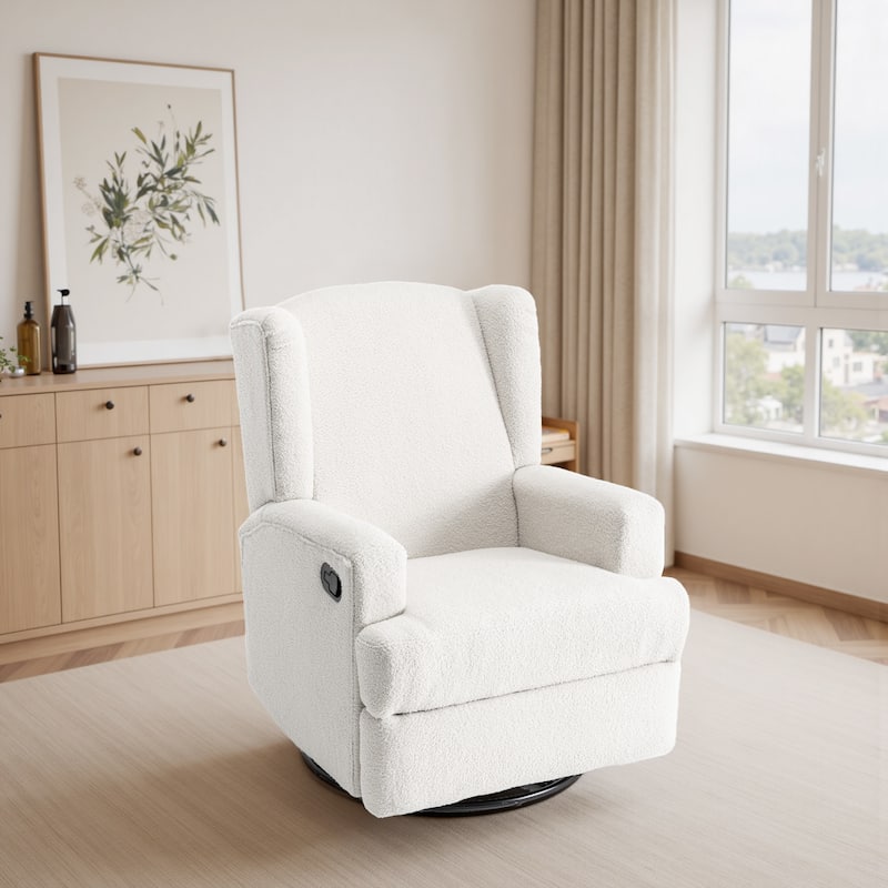 UIXE Upholstered Modern Swivel Glider Rocker Recliner