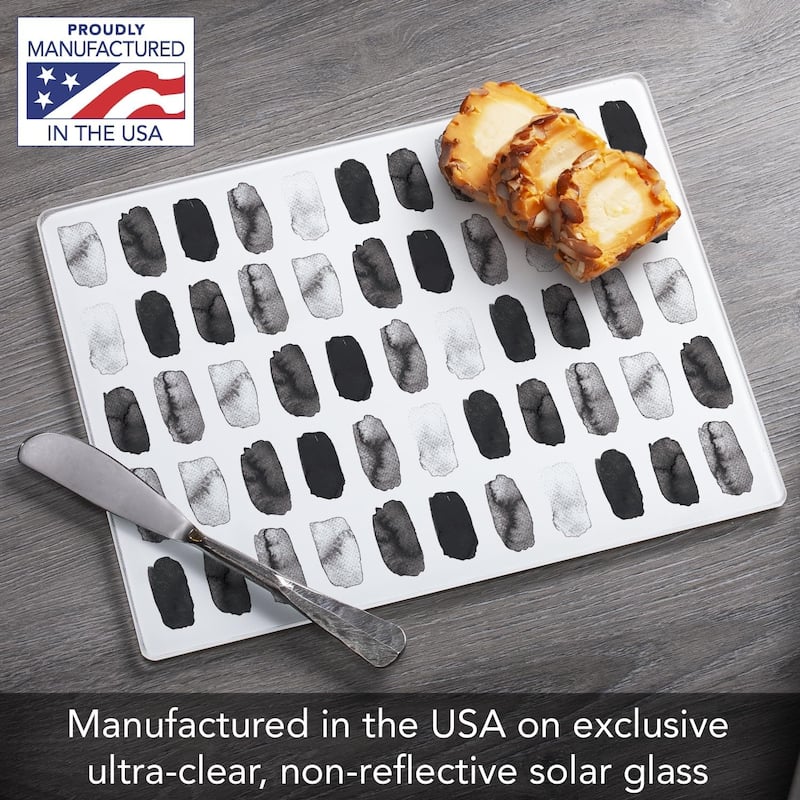 Paint Stripes 3mm Heat Tolerant Tempered Glass Cutting Board 10” x 8” Manufactured in the USA Dishwasher Safe