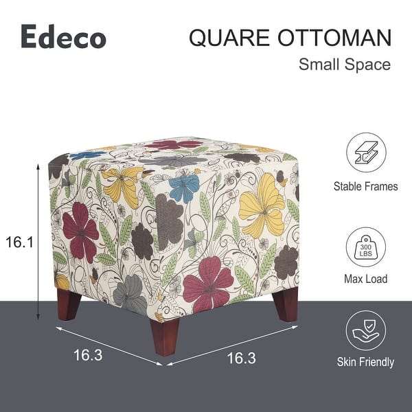 dimension image slide 11 of 12, Adeco Simple British Style Passionate Cube Ottoman Footstool