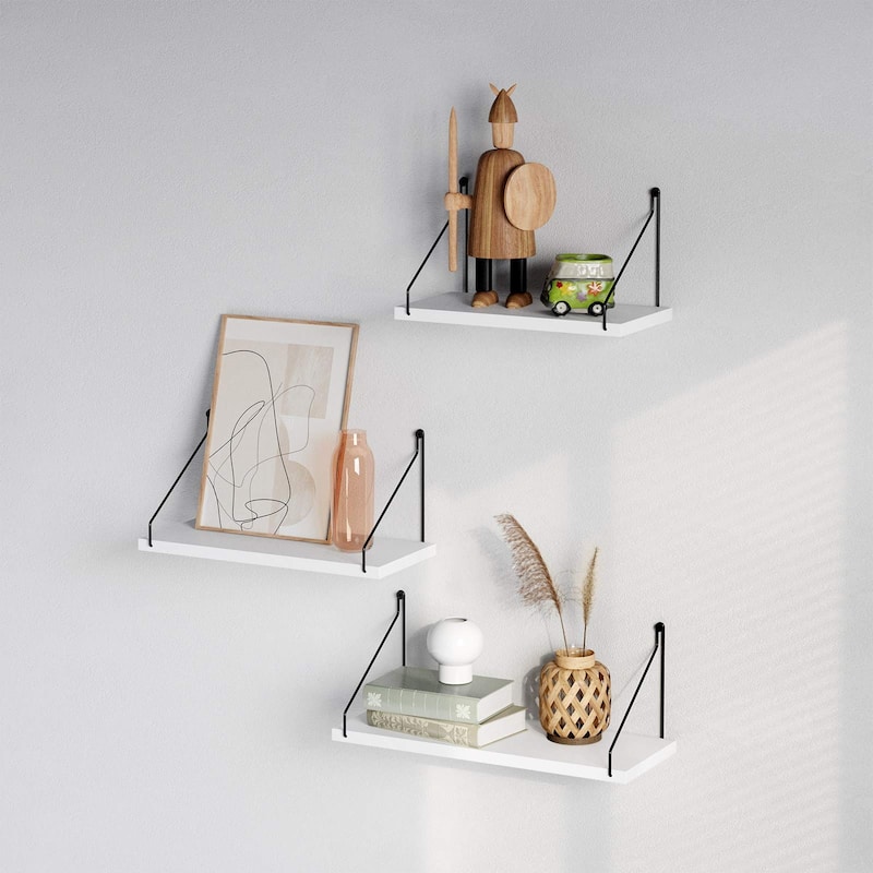 Wall Shelves Set of 3, Floating Shelves, Wall Mounted, Display, Wall Decor, Hanging Shelf for Living Room, Kitchen