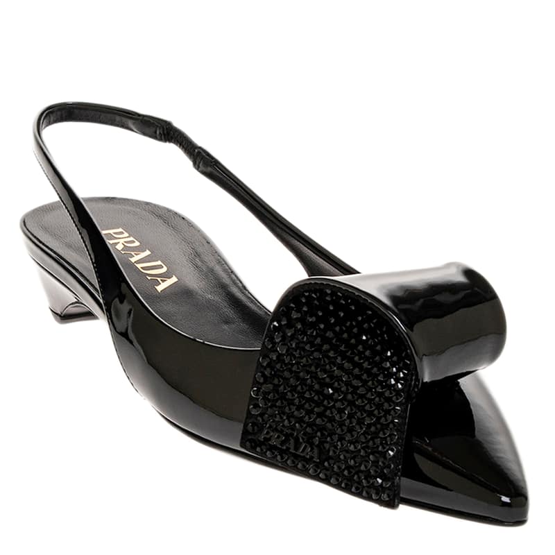 Prada Embellished Slingback Kitten Heels - 41 EU